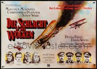 3y485 ACES HIGH German 33x47 '76 Malcolm McDowell, different WWI airplane dogfight art!