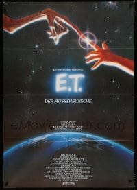 3y493 E.T. THE EXTRA TERRESTRIAL German 33x47 '82 Steven Spielberg classic, John Alvin art!