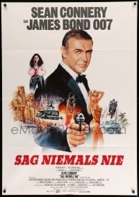 3y499 NEVER SAY NEVER AGAIN German 33x47 '83 art of Sean Connery as James Bond 007 by Casaro!