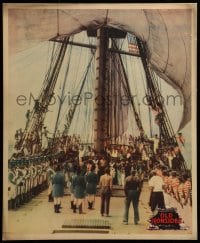 3y180 OLD IRONSIDES jumbo LC '26 directed by James Cruze, far shot of many men on ship's deck!