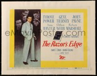 3y187 RAZOR'S EDGE linen TC '46 art of Tyrone Power & top cast by Norman Rockwell, Somerset Maugham