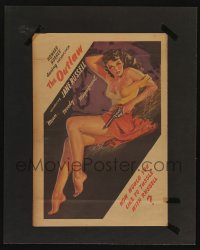 3y165 OUTLAW matted magazine ad '46 sexy art of Jane Russell by famous pin-up artist Zoe Mozert!
