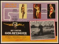 3y539 GOLDFINGER Mexican LC '66 Sean Connery as James Bond by his cool Aston Martin car!