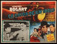 3y540 HARDER THEY FALL Mexican LC '57 Humphrey Bogart & boxer Mike Lane in car, Kusnet border art!