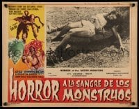 3y541 HORROR OF THE BLOOD MONSTERS Mexican LC '70 Al Adamson, sexy woman struggling with brute!