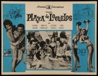 3y556 MUSCLE BEACH PARTY Mexican LC '66 Frankie Avalon & Annette Funicello on the beach!