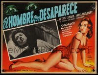 3y562 RETURN OF DRACULA Mexican LC '62 c/u of woman laying in casket + super sexy border art!