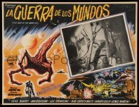 3y572 WAR OF THE WORLDS Mexican LC '53 H.G. Wells classic, great alien scene & border art!