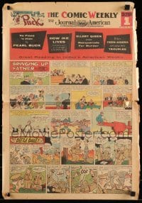 3y166 COMIC WEEKLY 15x22 newspaper comic section Oct 10, 1954 Prince Valiant, Donald Duck & more!