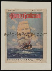 3y161 COUNTRY GENTLEMAN paperbacked magazine cover March 1932 Anton Fischer art of sailing ship!