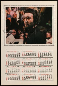3y313 JOHN LENNON 12x18 wall calendar '81 Beatles, c/u with headphones, keyboard & microphone!