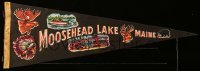 3y240 MOOSEHEAD LAKE 9x26 felt pennant '50s largest lake in Maine with lots of moose!