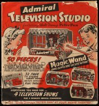 3y352 PETER PAN 16x17 Admiral Television Studio play set '53 all you need for 4 television shows!