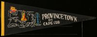 3y242 PROVINCETOWN ON CAPE COD 9x26 felt pennant '50s home of the Highland Light lighthouse!