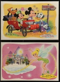 3y338 WALT DISNEY set of 4 12x18 place mats '70s Tinker Bell, Snow White, Sword in the Stone, Ludwig