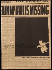 3y046 BUNNY LAKE IS MISSING pressbook '65 directed by Otto Preminger, really cool Saul Bass art!