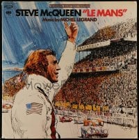 3y286 LE MANS soundtrack record '71 Tom Jung artwork of race car driver Steve McQueen!