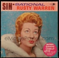 3y294 RUSTY WARREN record '61 Sin-Sational, she has Mr. & Mrs. America rolling on the floor!