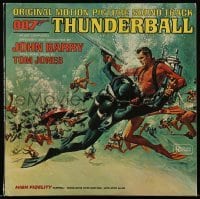 3y301 THUNDERBALL soundtrack record '65 Frank McCarthy art of Sean Connery as James Bond!