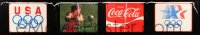3y368 1984 SUMMER OLYMPICS 18x115 banner '84 cool images of the USA logo + Coca-Cola ad!