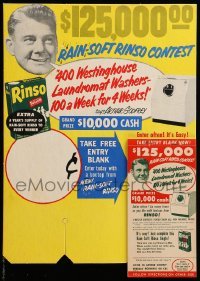 3y226 ARTHUR GODFREY 11x15 advertising poster '51 Rinso/Westinghouse Laundromat Washer giveaway!