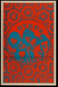 3y248 BYRDS 13x20 music poster '67 psychedelic artwork of the band by Robert Wendell!