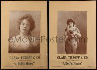 3y354 DOLL'S HOUSE set of 2 13x19 stage play window cards 1899 starring Clara Thropp & Co.!