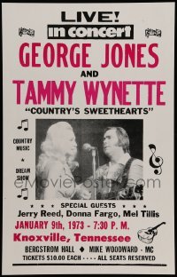 3y360 GEORGE JONES/TAMMY WYNETTE 14x22 REPRO poster '80s Country's Sweethearts!