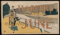 3y232 HARPER'S 10x16 magazine advertising poster 1890s art of woman riding horse by Edward Penfield