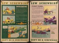 3y366 LEW SCREWBIRD set of 3 14x21 special posters '40 great DB cartoon art, don't be a screwbird!