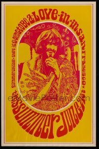 3y257 LOVE-IN 13x20 music concert poster '67 cool Robert Wendell art, live show in San Francisco!