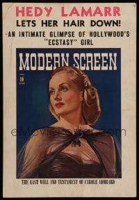 3y233 MODERN SCREEN 11x16 advertising poster June 1942 Carole Lombard's Last Will, Earl Christy art