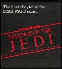 3y383 RETURN OF THE JEDI 40x44 special '83 next chapter of Star Wars, Revenge of the Jedi, rare!