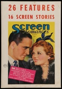 3y234 SCREEN ROMANCES 11x16 advertising poster March 1937 art of March & Gaynor by Earl Christy!