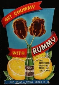 3y002 RUMMY die-cut standee '40s that refreshing grapefruit drink, and what a swell mixer it is!