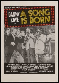 3y467 SONG IS BORN Swiss 12x17 R90s different image of Danny Kaye & Louis Armstrong w/ trumpet!