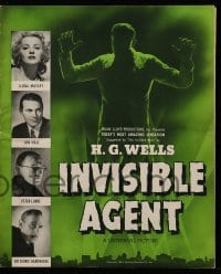 3y066 INVISIBLE AGENT pressbook '42 fx image of invisible man in WWII, Peter Lorre, Universal