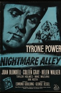 3y071 NIGHTMARE ALLEY pressbook '47 Tyrone Power is a carnival barker whose life goes very wrong!