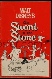 3y082 SWORD IN THE STONE pressbook '64 Disney's cartoon story of King Arthur & Merlin the Wizard!