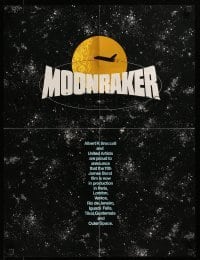 3y414 MOONRAKER promo brochure '79 Roger Moore as James Bond, unfolds to make 21x28 poster!