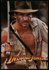 3y408 INDIANA JONES & THE TEMPLE OF DOOM promo brochure '84 Harrison Ford with sword!