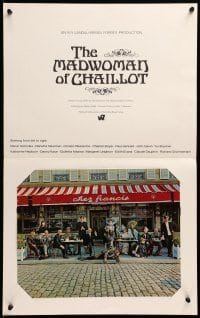 3y436 MADWOMAN OF CHAILLOT trade ad '69 art of Katharine Hepburn & cast members outside cafe!