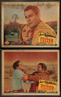 3z914 DANGER VALLEY 2 LCs '37 great images of Jack Randall, Lois Wilde, Charles King!