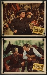 3z919 DUDE GOES WEST 2 LCs '48 cowboy Eddie Albert as The Dude, James Gleason, Native Americans!
