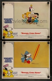 3z984 SNOOPY COME HOME 2 LCs '72 Peanuts, Charlie Brown, great Schulz art of Snoopy & Woodstock!