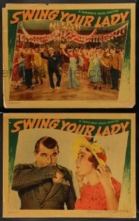 3z987 SWING YOUR LADY 2 LCs '38 wacky Ray Enright comedy, Nat Pendleton with Louise Fazenda!
