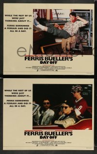 3z143 FERRIS BUELLER'S DAY OFF 8 English LCs '86 Matthew Broderick in John Hughes teen classic!