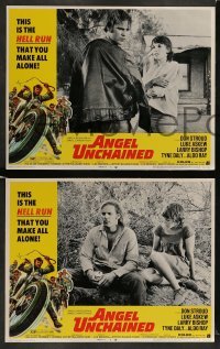 3z534 ANGEL UNCHAINED 6 LCs '70 AIP, Don Stroud, Tyne Daly, bikers & hippies!