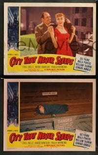 3z549 CITY THAT NEVER SLEEPS 6 LCs '53 Gig Young, Marie Windsor, Mala Powers, Chicago!