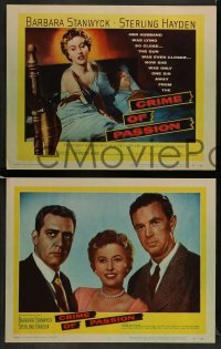 3z096 CRIME OF PASSION 8 LCs '57 great images of Barbara Stanwyck, Sterling Hayden & Raymond Burr!